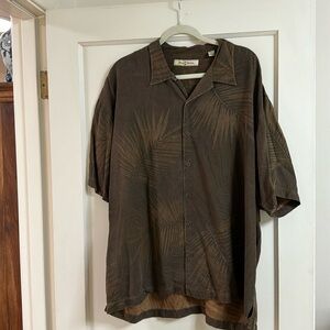 Tommy Bahama Brown Palm Leaf Button-Up Shirt